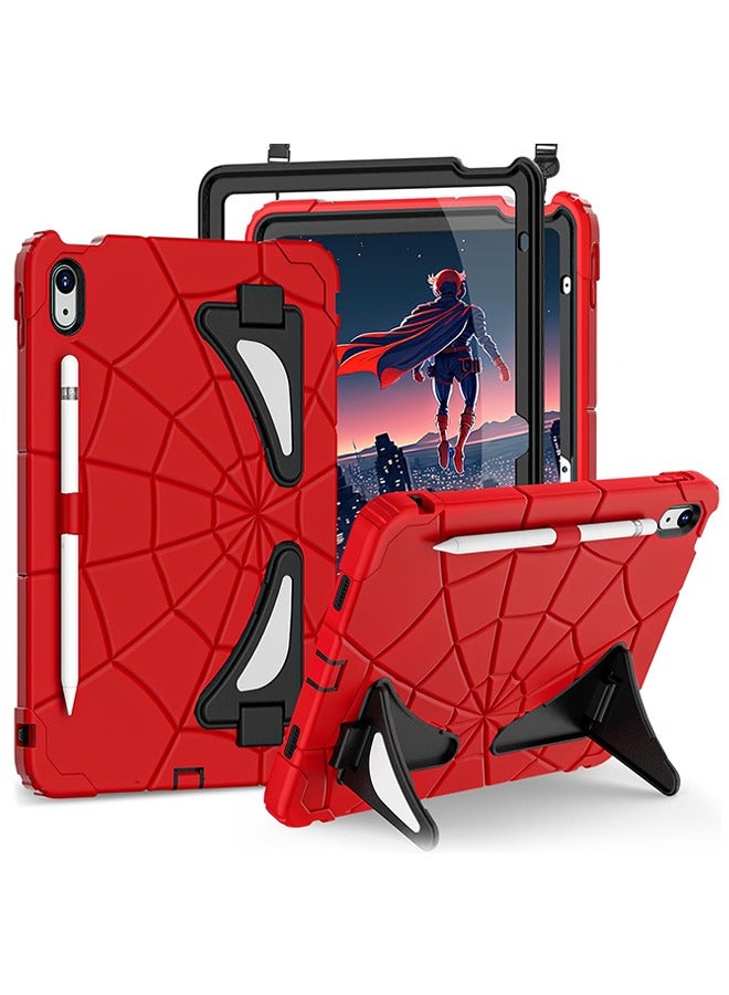 SUNDAREE جراب لجهاز iPad (A16) من الجيل الحادي عشر/العاشر مقاس 11.0/10.9 بوصة، جراب مناسب للأطفال من الجيل العاشر مع واقي شاشة، غطاء متين مقاوم للصدمات للجيل العاشر، أحمر وأسود. - Image 1